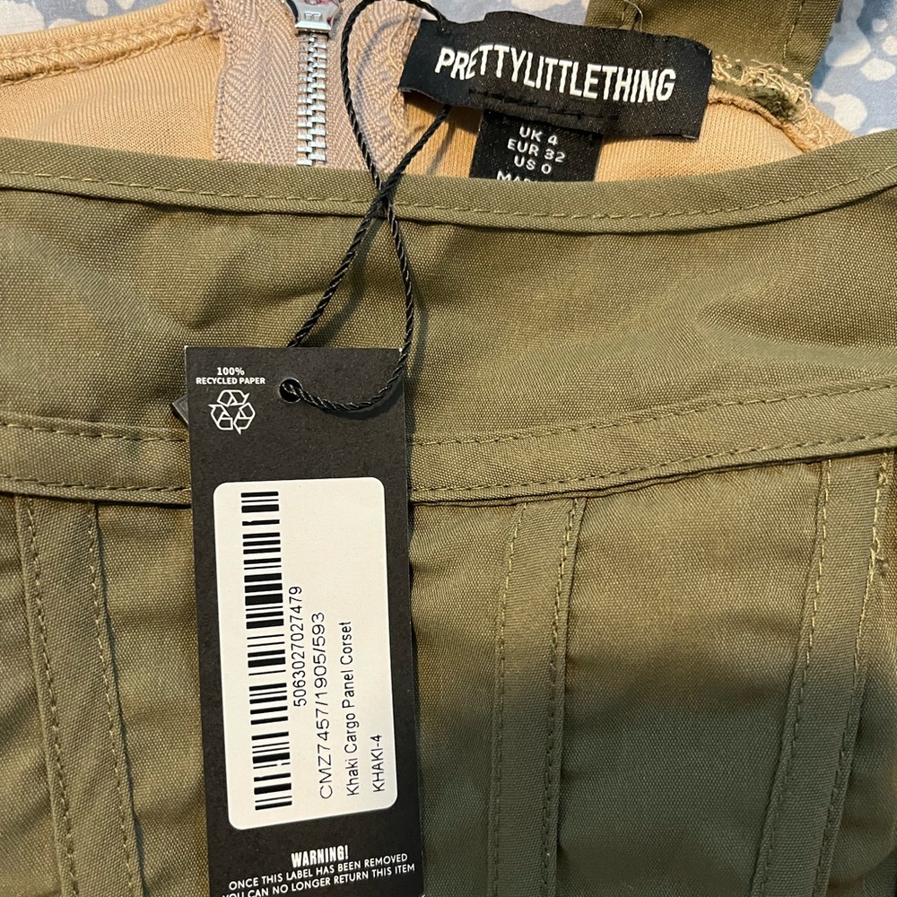 Pretty Little Thing KHAKI CARGO PANEL CORSET - Picture 7 of 7